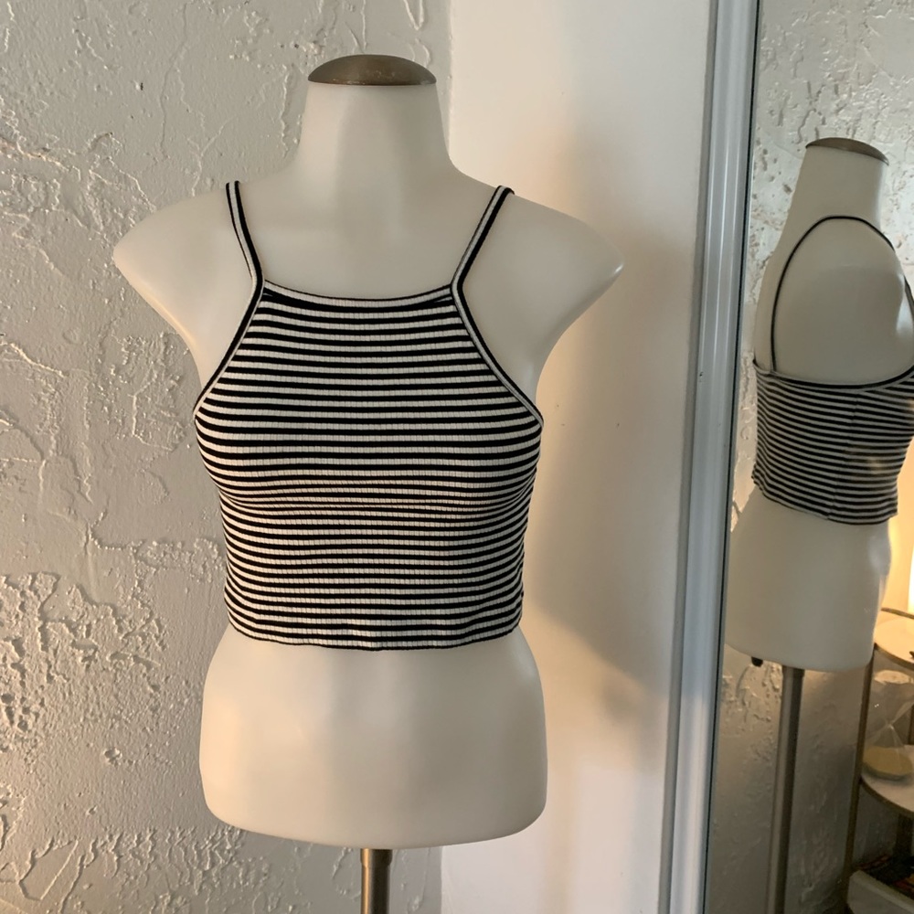 Striped crop tee